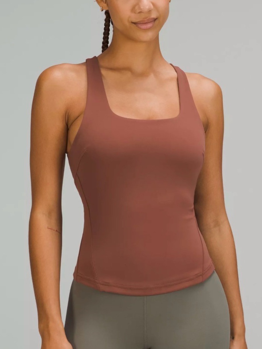 lululemon athletica Rust Brown Square-Neck Tank